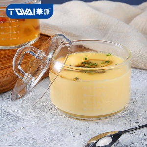 High Temperature Resistant Glass Steamed Egg Cocoon Bowl with Lid Soup Pot for Baby Home Use Kitchen Cooking Utensils