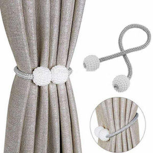1pcs Magnetic Curtain Belt Woven Rope Magnet Imitation Pearl Ball Langsir Magnet Pengikat Langsir Mutiara