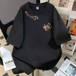 YEBO | Áo Thun Cotton In Hình Thỏa Mái Cổ Tròn Tay Ngắn