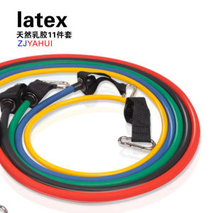 11-Piece Set Latex Resistance Bands Fitness Anti-Break Tension Rope Home Gym Equipment Climbing Buckle Elastic Band Set
