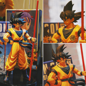 Bandai | 22Cm Anime Dragon Ball Son Wukong Goku Action Figure With Power Pole PVC Hand Painted Collectible Statue Home Shelf Decoration