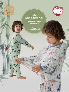 UIN BABY | Summer Lightweight Long Sleeve Bamboo Fiber Baby Childrens Sleepwear Set