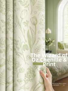 WEILAISHI | Full Light Blocking No Drilling French Green Curtains