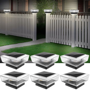 Outdoor Solar Post Cap Lights 2 Modes LED Deck Fence Post Light Waterproof Solar Powered Lighting Outside Wooden Vinyl for Decor