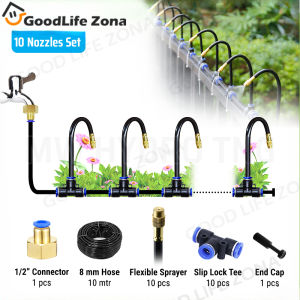 Kit 10 Pcs Flexible Tube with Adjustable Brass Nozzle | Paket 10 pcs Universal Micro Sprayer Mist Fleksibel Kepala Kuningan