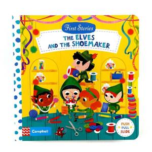 Campbell First Stories The Elves and the Shoemaker Push Pull Slide Board Book