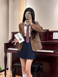 Cherry JK Original Tea Color Womens Suit Jacket Spring 2024 New Style Japanese College Style School Uniform Sensation