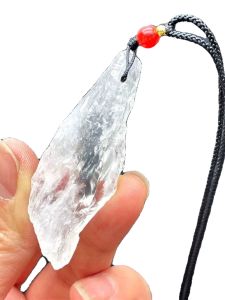 Natural White Crystal Raw Stone Pendant Unpolished Crystal Men Women Necklace Birthday Gift Original Design Couple Jewelry
