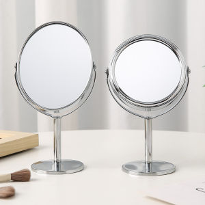Ins Portable Makeup Mirror High Definition Desktop Standable Student Dormitory Office Metal Frame Lighting Beauty Tool