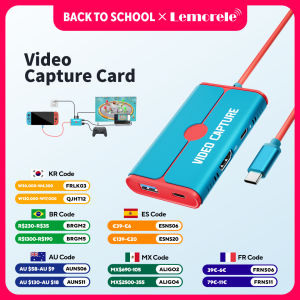 Lemorele | Lemorele USB 3.0 Video Capture Card With 100W PD USB-C to HDMI/USB Video Grabber for Game Recording Teaching Live Streaming