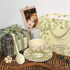 French Afternoon Tea Ceramic Coffee Cup and Saucer Set