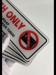SIGN AKRILIK - CASH ONLY model tempel / Sign Akrilik untuk Kasir