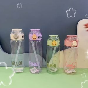 Bình đựng nước trẻ em 650ml và 800ml loại nắp bấm có khoá an toàn có quai xách vòi hút kèm theo bình nhựa XBD6030-603