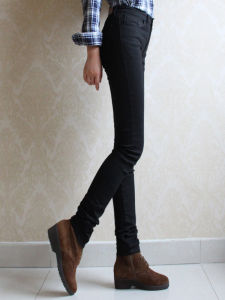 Skinny Pants Extended Slimming Jeans Black Non-Stick Gray High Waist Ultra Long Womens Tall plus Size