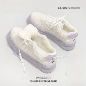 Warrior | Giày đế bằng đế cao su đế xuồng đế phẳng đế dày lót lông cừu mùa đông cho nữ Giày đế bằng thường ngày thoải mái