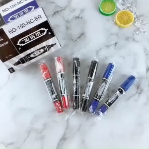 ปากกามาร์กเกอร์ 📌แบบ2หัว ปากกาเคมี Permanent เมจิกสี ลบไม่ได้ มี3สี✨