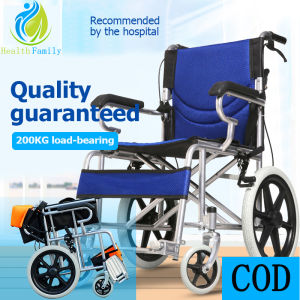Wheelchair for Senior Sale Household Folding Lightweight Portable Elderly Front and Rear Handbrake Trolley Small Portable Travel Ultra-light Disabled Mobility for The Adult Safe Load-bearing 200KG