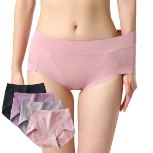 Sentexin 4Pcs Cotton Underwear Womens Mid-high Waist Panties Ladies Briefs Breathable Knickers Female Lingerie Plus Size M-3XL