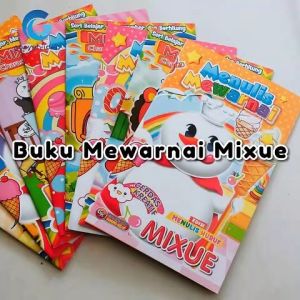 Paket 8 Buku Warna Belajar Anak Motif Mewarnai Mixue