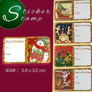 (3 แผ่น) sticker stamps merry Christmas