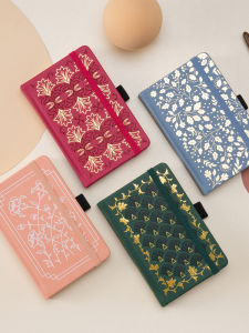 Portable A6 Soft PU Leather Notebook Compact Business Diary Creative Trendy Printed Cover Female Office Supplies Notebook
