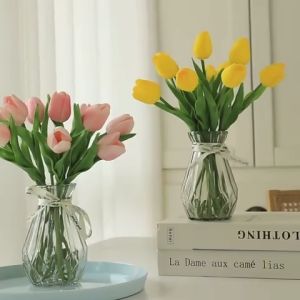 Lọ Hoa Bình Hoa Tulip Để Bàn Cao 25-28cm Xinh Xắn Trang Trí Nhà Cửa Cửa Hàng Văn Phòng Lớp Học