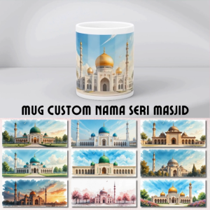 Mug Keramik Elegan Motif Masjid Seri Kedua - Dekorasi Aircolor 325ml untuk Minum