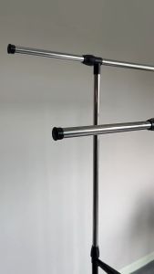 (BAYAR DI TEMPAT) Stand Hanger Double Sisi Dengan 4 Roda - Rak Handuk-Seprei- Rak gantung serbaguna