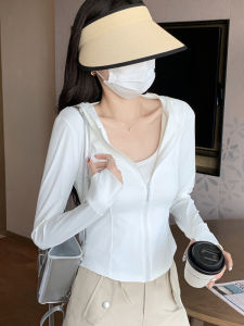 Womens Summer New Style Thin Ice Silk Cool Feeling Breathable UV Protection Coat Polyester Fiber Spandex Zipper Closure Long Sleeve