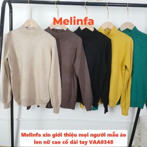 Áo len nữ cao cổ dài tay len dệt kim Quảng Châu mềm mịn co giãn mã VAA0348