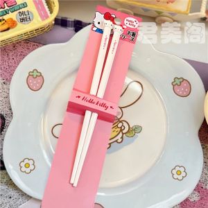 Sanrio Kuromi Hello Kitty Chopsticks Cinnamoroll Melody Kids Fast Practice Finger-Cot Chopsticks Tsupplies Ableware Child Gifts