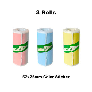 Thermal Photo Printing Sticker Paper 57x25mm Self-adhesive for Portable Printers Kid Instant Cameras Pink Blue Yellow White