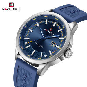 NAVIFORCE Silica Strap Men Business Watch Waterproof 3ATM Military Quartz Watches Casual Sport Male Luminous Clock