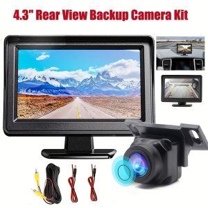 Car Backup Camera System with 10.92cm HD LCD Display Universal Fit for Pickup Trucks Vans RVs and Campers -RV