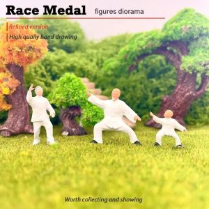 1:64 Scale Miniature Model Tai Chi Master And Student Ba Gua Zhang Old Man And Woman Collectible Figure Race Medal Brand