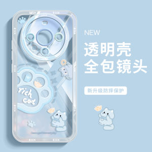 Ultra-Thin Huawei Mate70 pro Cat Lick Money Phone Case Full Cover Stylish Protective Shell for Women Creative Clear TPU Design