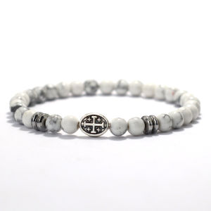 Vòng Tay Nam 8 Kiểu 6mm Đá Tự Nhiên Lava Turquoise Mắt Hổ Phong Cách Viking Charm Hạt Có Biểu Tượng Đức Mẹ