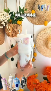 CHICU TOM แก้วสแตนเลส316 เคลือบเซารามิกสุญญากาศ ขนาด 710 mL เก็บความร้อนความเย็นได้ยาวนาน สามารถใส่นมได้ สไตล์สวย ดี ราคาถูก