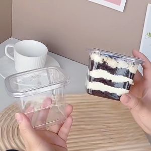 Kotak Dessert Box isi 10 Pcs Kapasitas 420 Ml / Kotak Puding Box / 10pcs Dessert Cup Korean Box Dessert Tiramisu Salad Cup / mika dessert / kotak dessert box AB12
