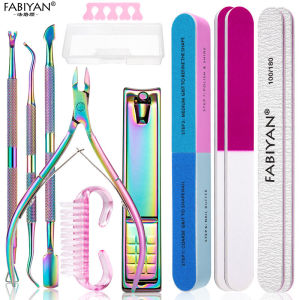 Nail Art Tools Set Cuticle Pusher Nipper Spoon Remover Scissor Plier Peeling Push Dead Skin Clipper Cutter Pedicure Manicure Kit