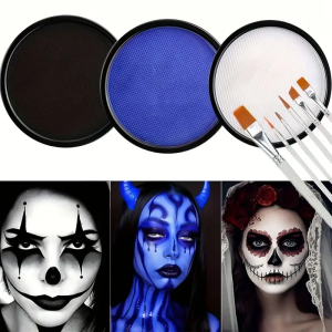 30g Water-Soluble Face and Body Paint kit with Brush for Halloween CosplayParties Stage and Screen Performances Body Painting