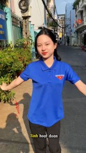 Áo thun Amazing Đoàn Thanh Niên Việt Nam cho nữ vải thun polo co giãn thêu logo cờ đỏ sao vàng bigsize 80kg