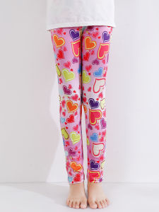 1 Pair of Cute Print Kids Baby Girl Leggings Spring Summer Children Stretch Slim Pants Suitable for 2-12 Years Girls Daily Wear