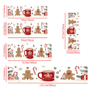 VIKAMA Bánh Gừng Giáng Sinh Thảm Nhà Bếp Thảm Chùi Chân Thảm Chào Mừng Thảm Chạy Thảm Ấm Cho Phòng Ngủ Phòng Khách Có Thể Giặt Bằng Máy Polyester