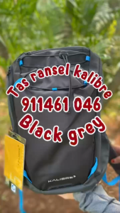 Tas Ransel Kalibre 911461046 Black Grey Backpack Orion 15L tas pria tas wanita tas punggung tas sekolah