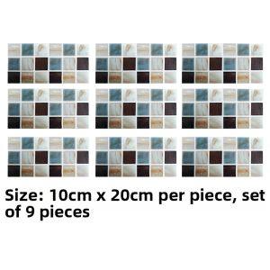 Waterproof Tile Sticker Paper Wall Decor Mosaic Kitchen Bathroom Kitchenette PVC Removable Adhesive Surface Decoration