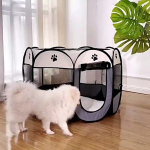 😻😻lều cho Mèo ổ đẻ cho chó mèo gấp gọn có thể giặt được Lều mèo Nhà có thể gập lại cho chó Mèo Giường Chuồng chó hình bát giác có thể giặt được Đồ dùng cho thú cưng hàng rào vậ