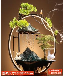 Lucky Cat 新中式流水摆件招财生财室内客厅水循环加湿器装饰开业乔迁礼品