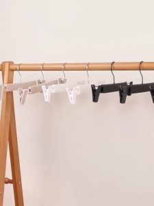 5PCS Plastic Metal Pants Hanger with Clip Anti Slip Clothes Bra Trousers Hanger Penyangkut Seluar