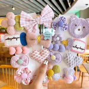 Jepit Rambut Korea Anak Perempuan Motif Beruang 1Set 9Pcs Aksesoris Hiasan Rambut fashion AK148